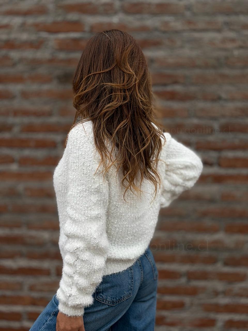 Sweater Manga impacto blanco