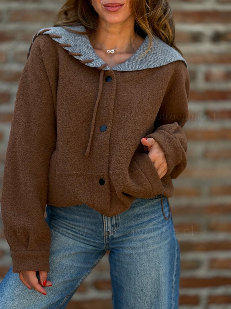 Abrigo Cuello Majestuoso marron