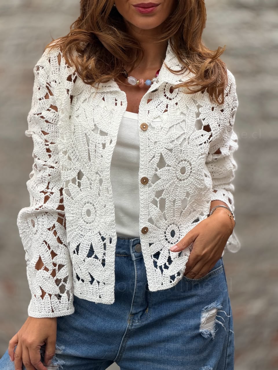 Chaquetita Tejida blanco