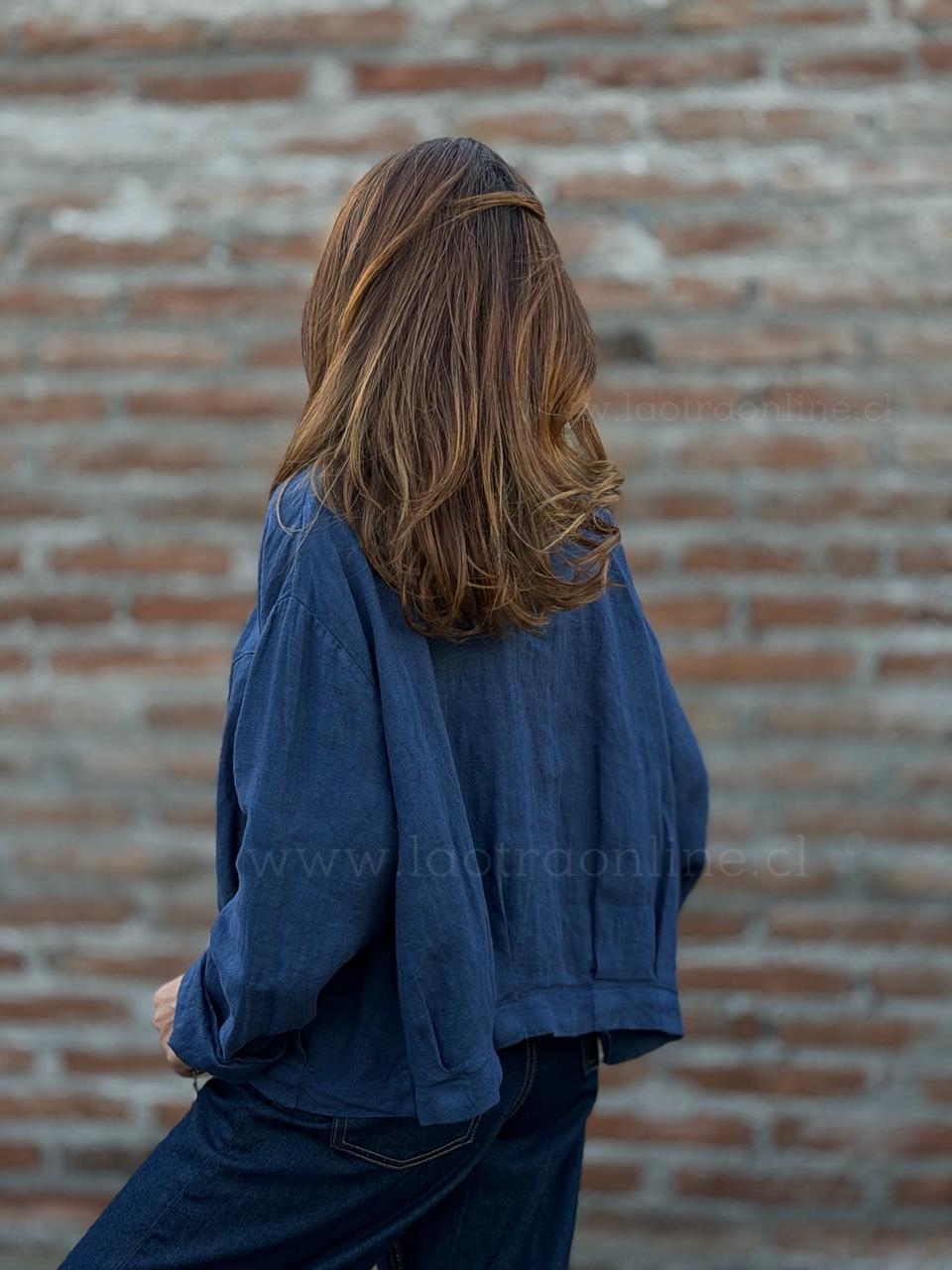Bomber Lino azul