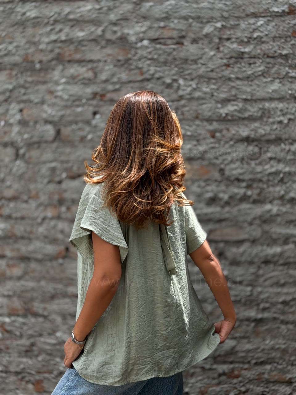 Polera Con collar menta