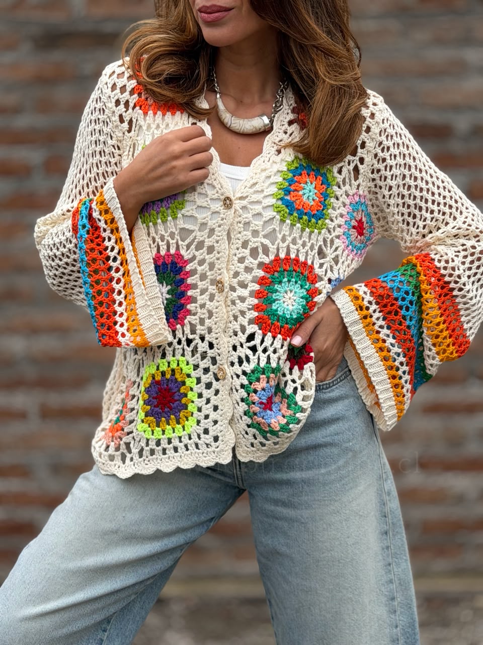Chaleco Manga encanto beige