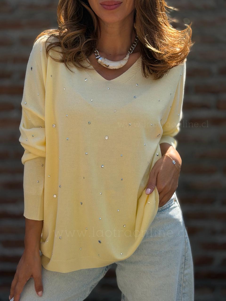 Sweater Tachas amarillo