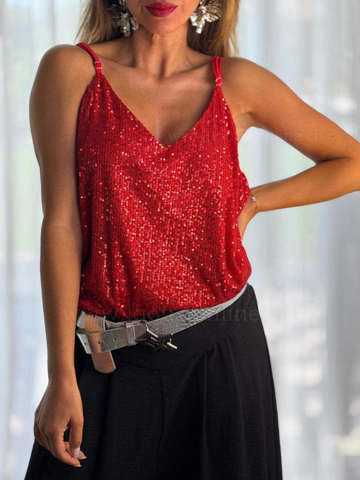 Lencero Lentejuelas rojo