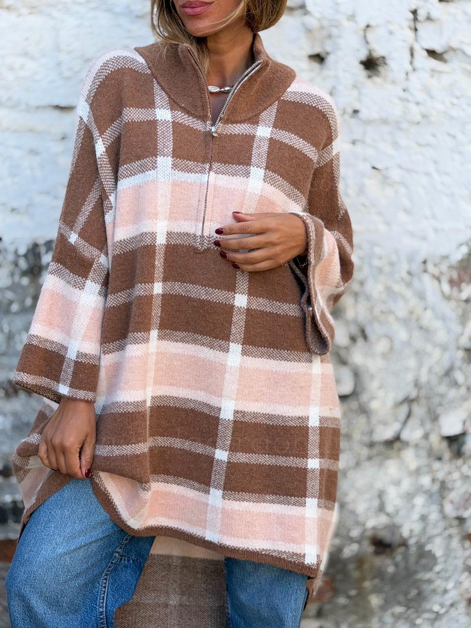 Sweater/Oversize Chloe camel/rosa