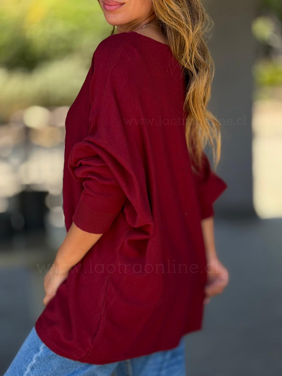 Sweater Flor relieve rojo