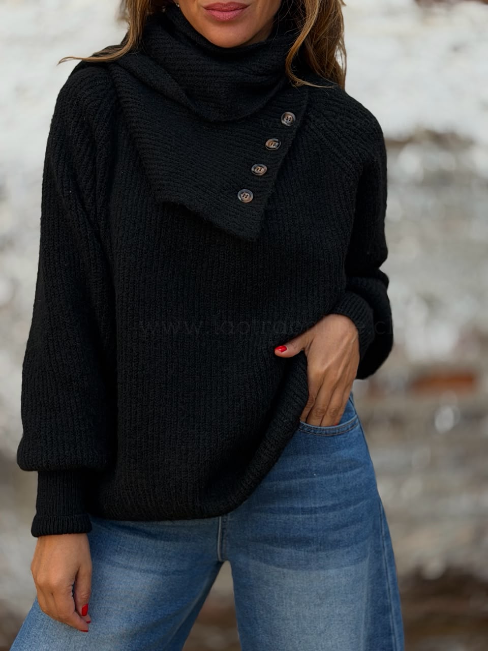 Sweater+Bufanda negro