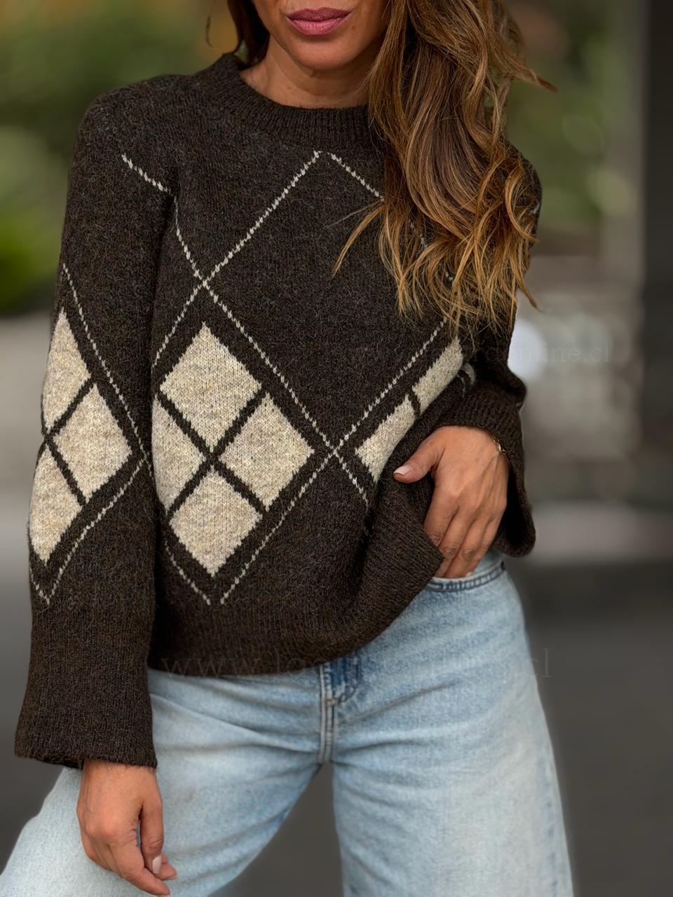 Sweater Burgués marrón/arena