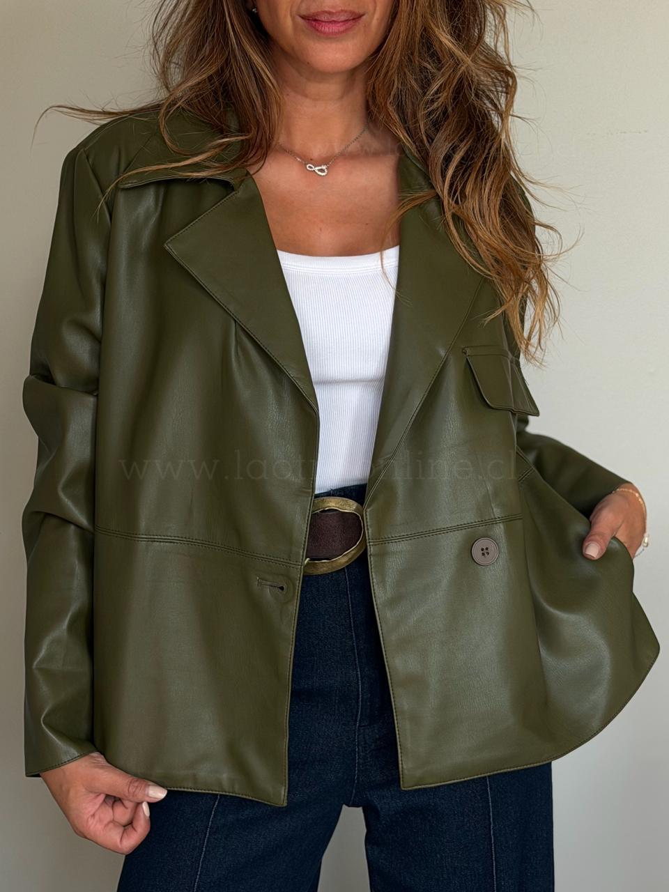 Chaqueta Ecocuero Sol verde