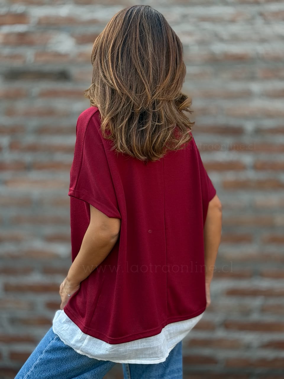 Polera Blusa mentirosa cherry