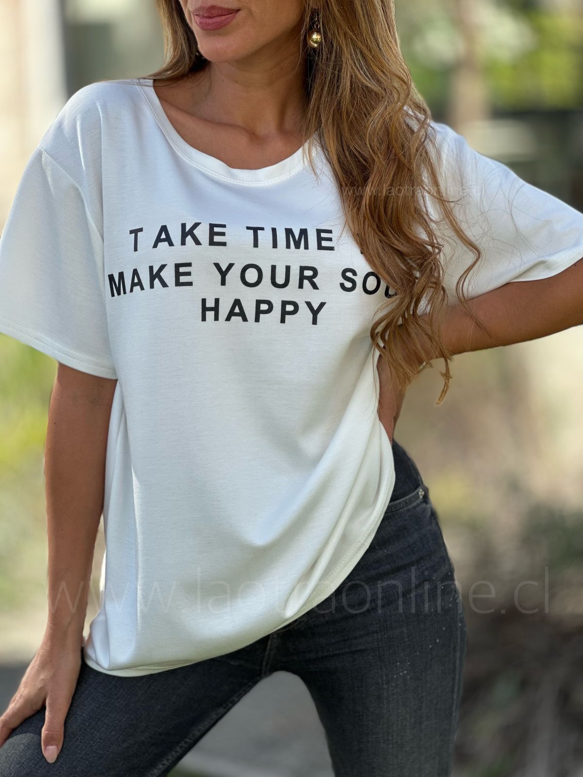 Polera Happy blanco
