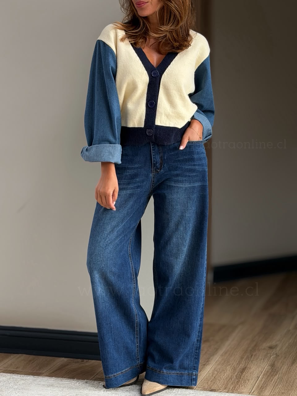 Jeans mezclilla basta gruesa azul