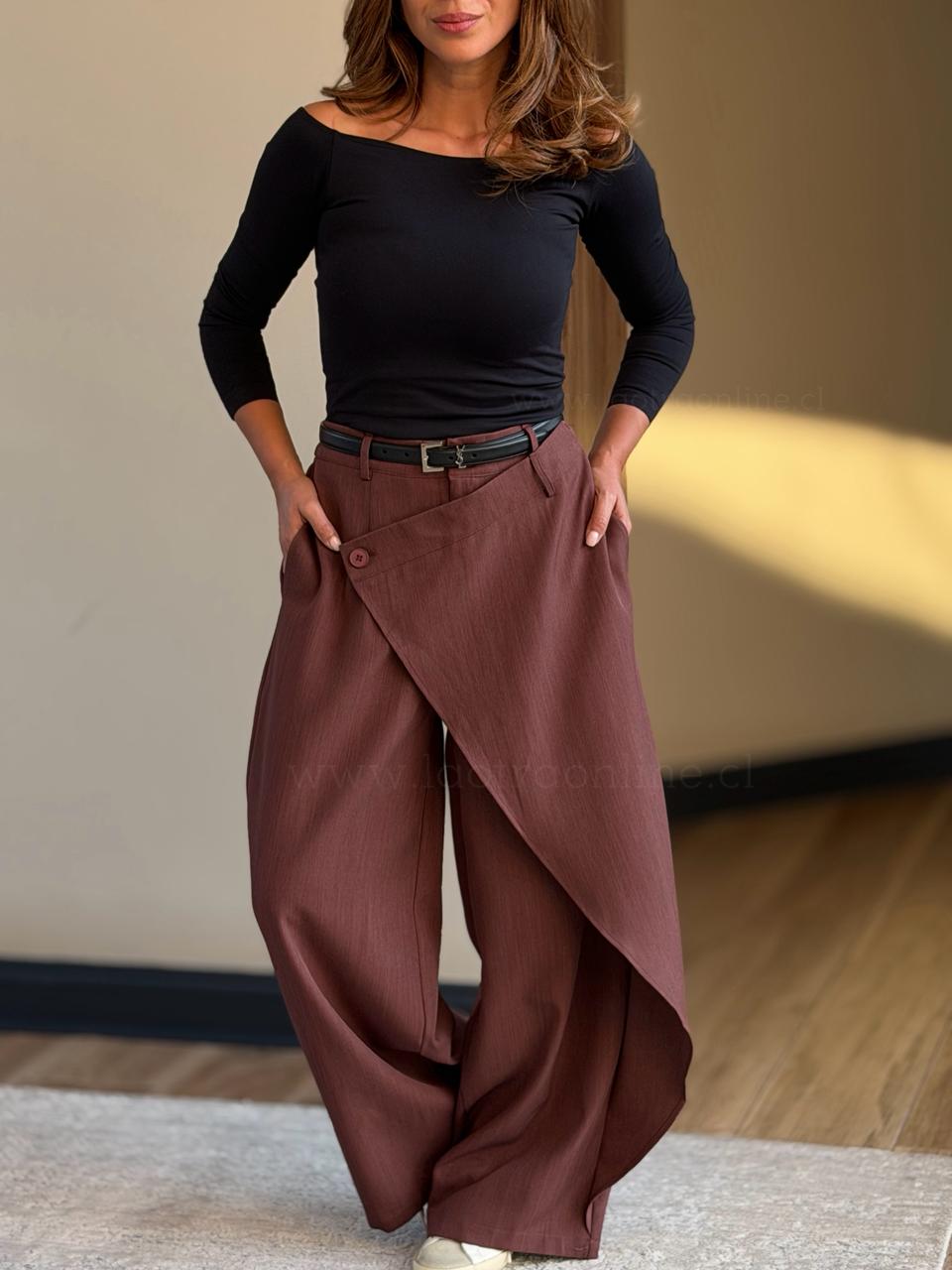 Pantalón Cool Cruzado marrón