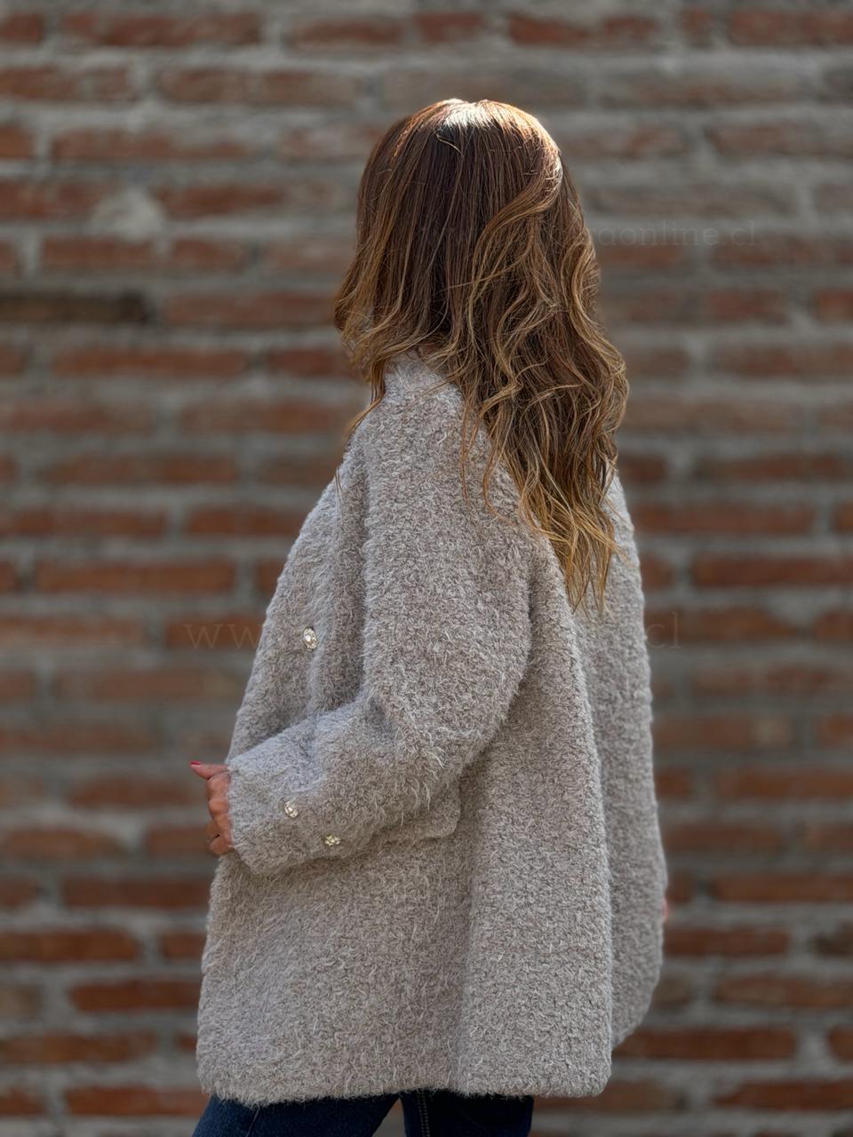 Abrigo Corderito deluxe gris