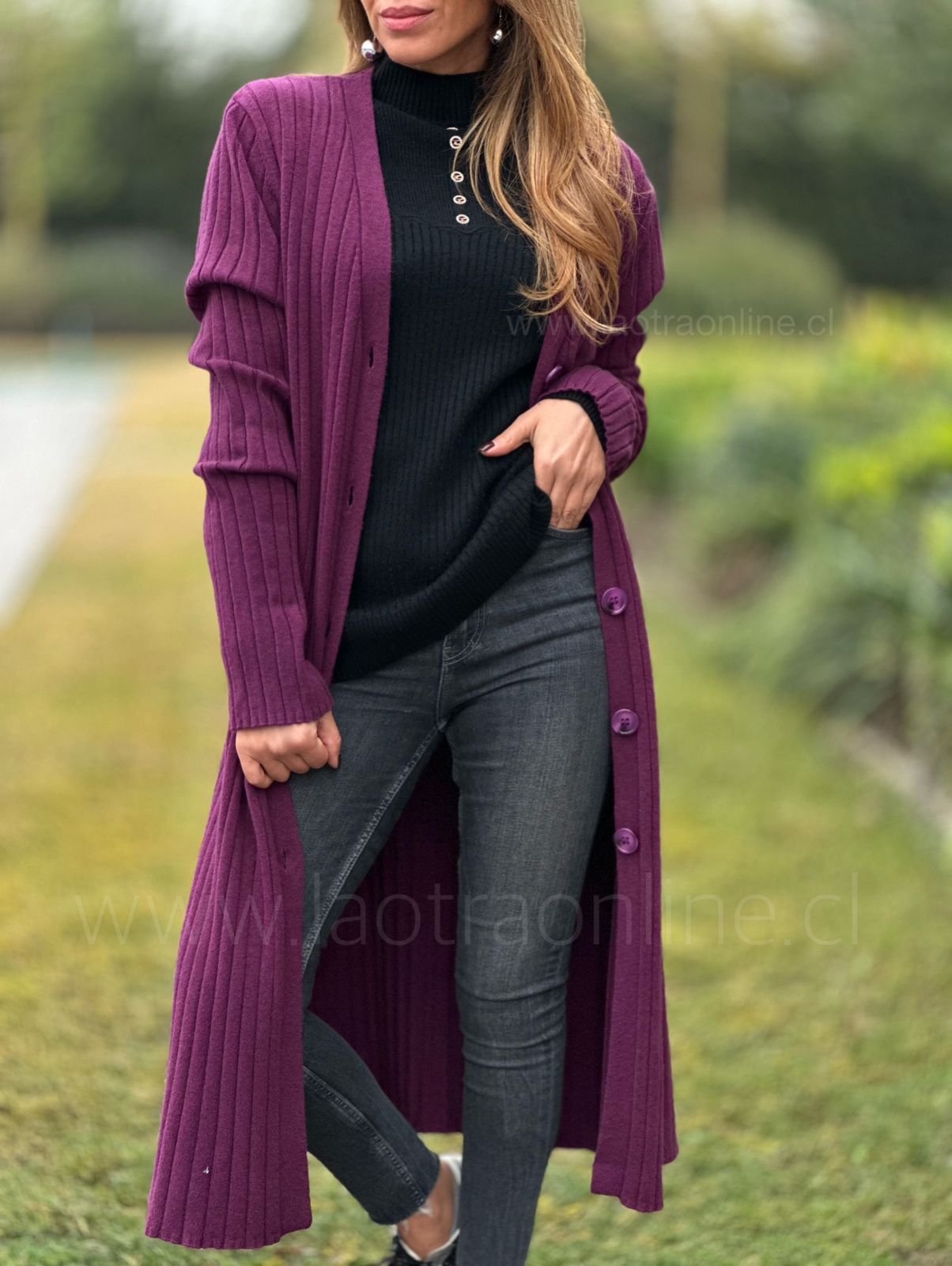 Cardigan París uva