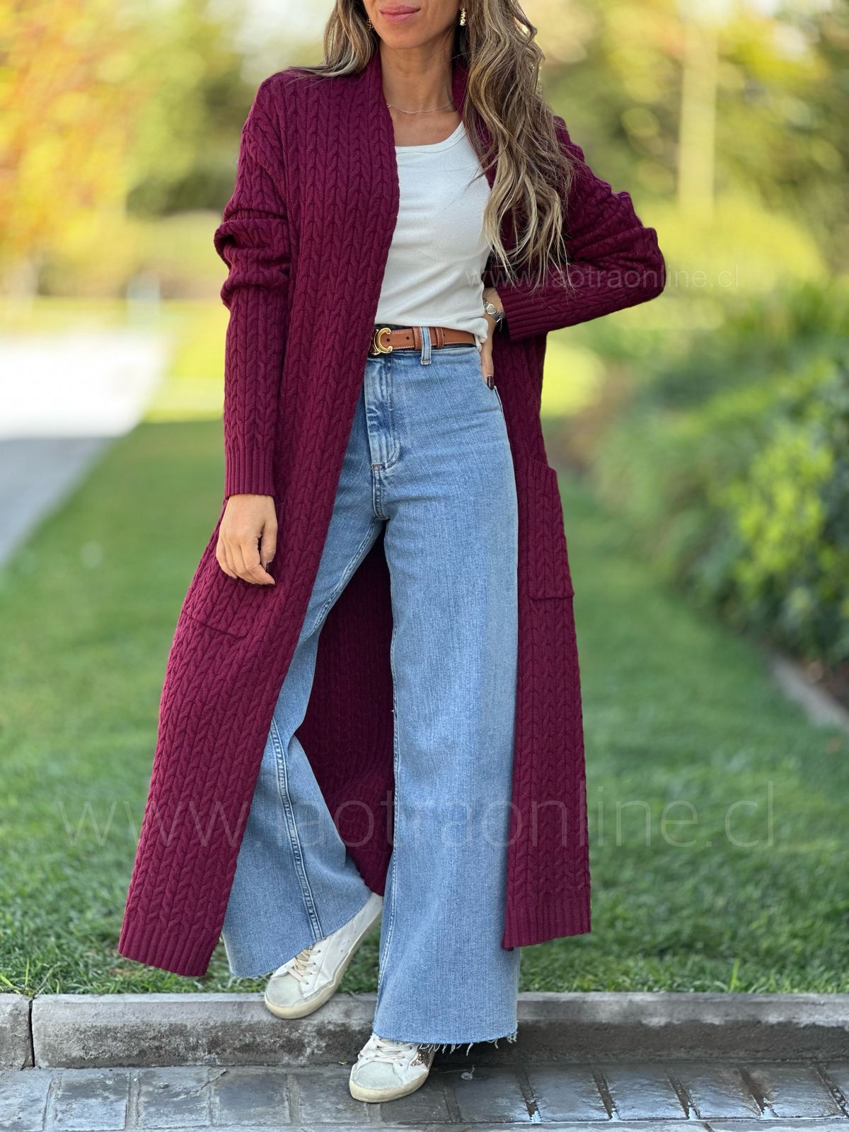 Maxi Cardigan Cosmopolita cherry