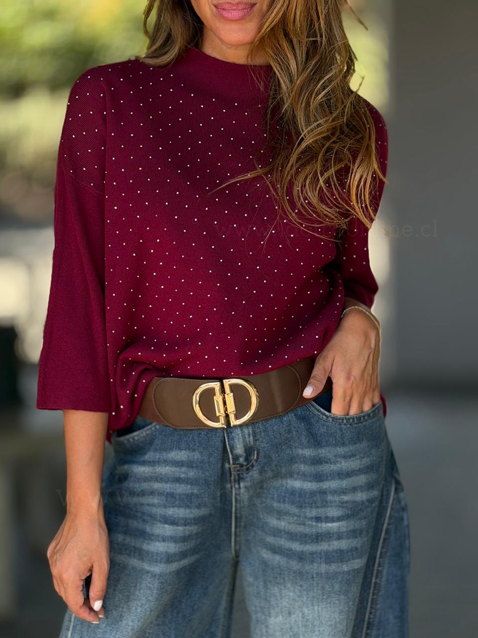 Sweater Brillitos cherry