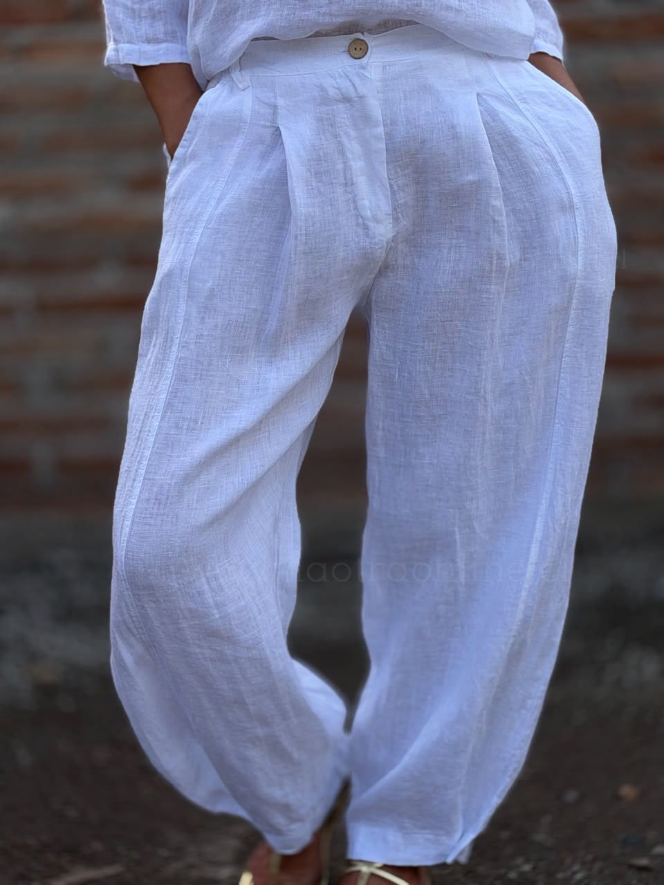 Baggy Lino blanco