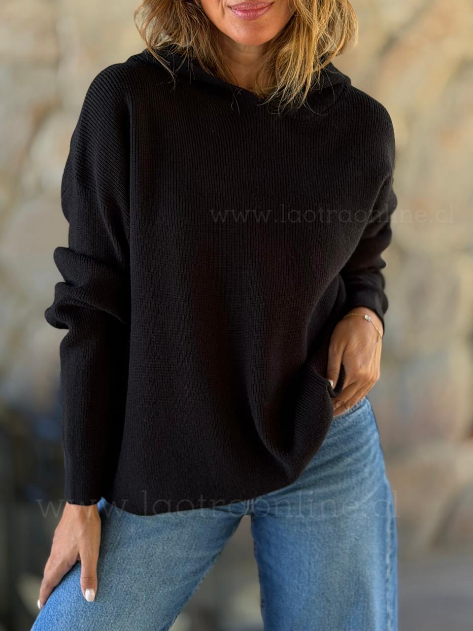 Poleron Tejido negro