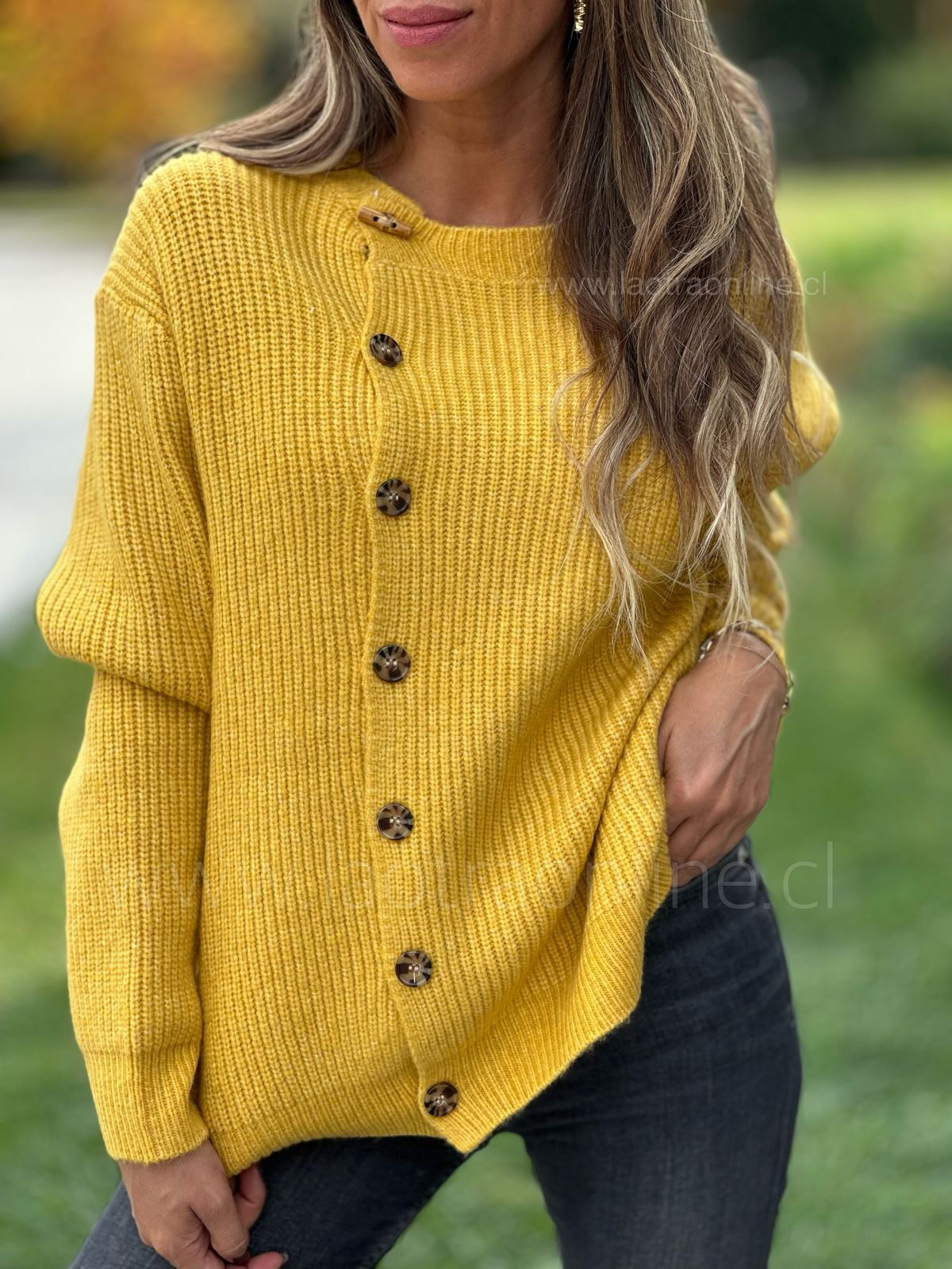 Sweater Botones amarillo