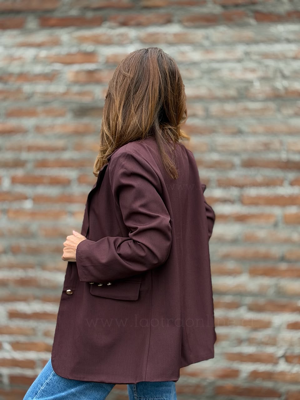 Blazer botón precioso choco