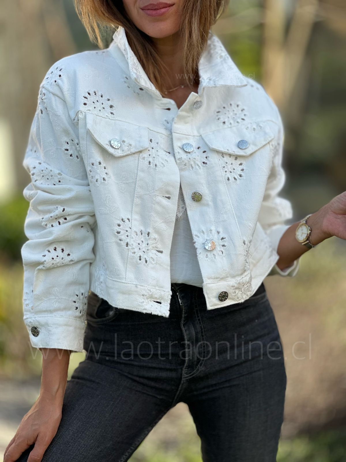 Chaqueta Broderie blanco
