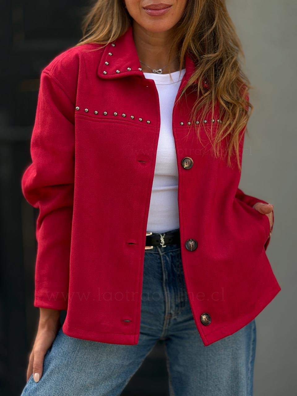 Chaqueta Rio tachas frambuesa