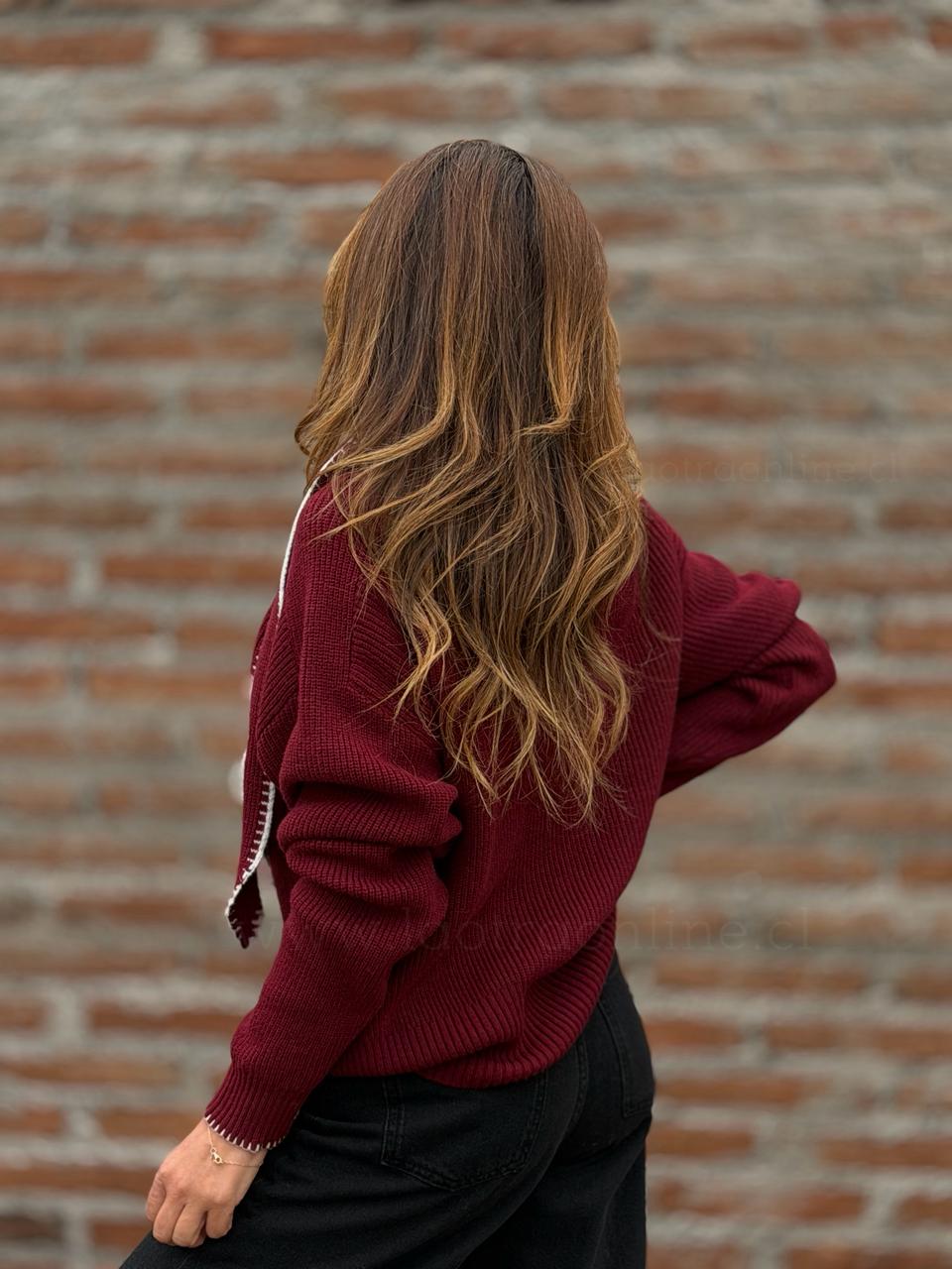 Sweater Luna lazo cherry