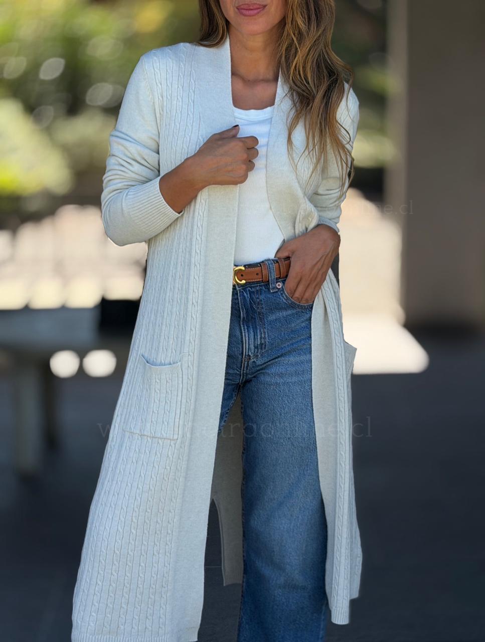 Cardigan Trenzas crema