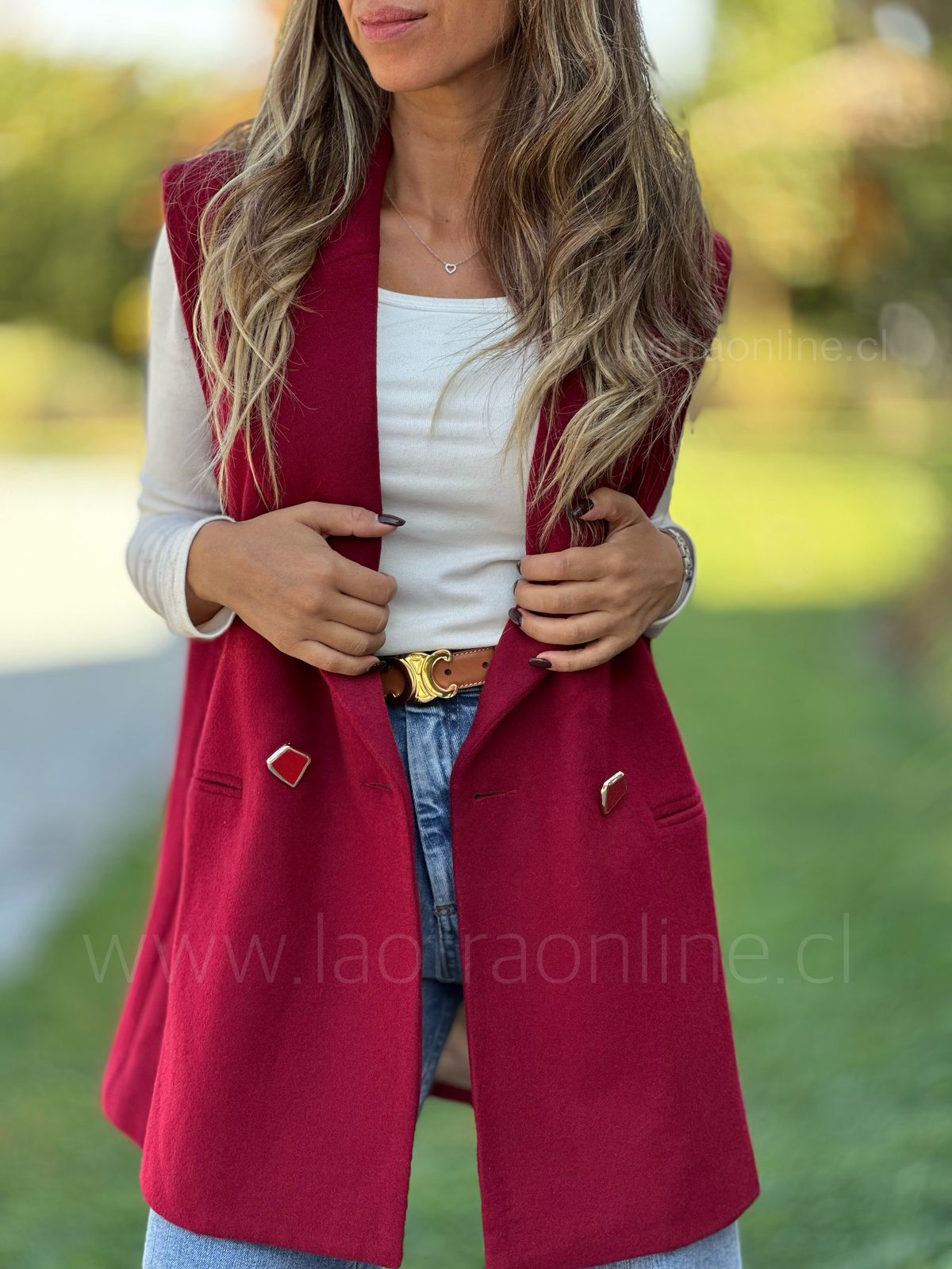 Blazer sin Mangas cherry