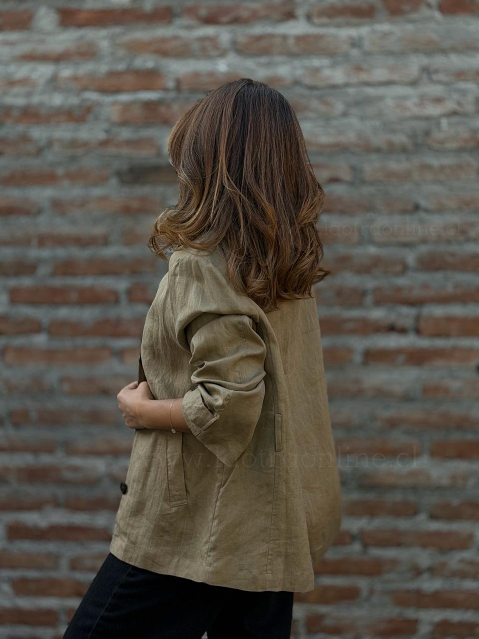 Trench Lino olivo
