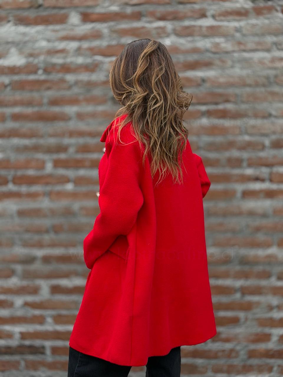 Abrigo Botón perla rojo