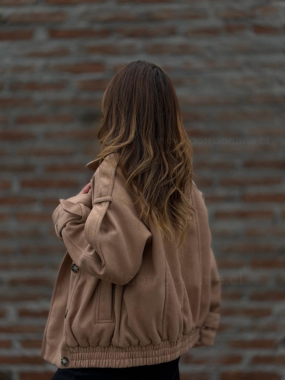 Chaqueta Paño acolchada camel