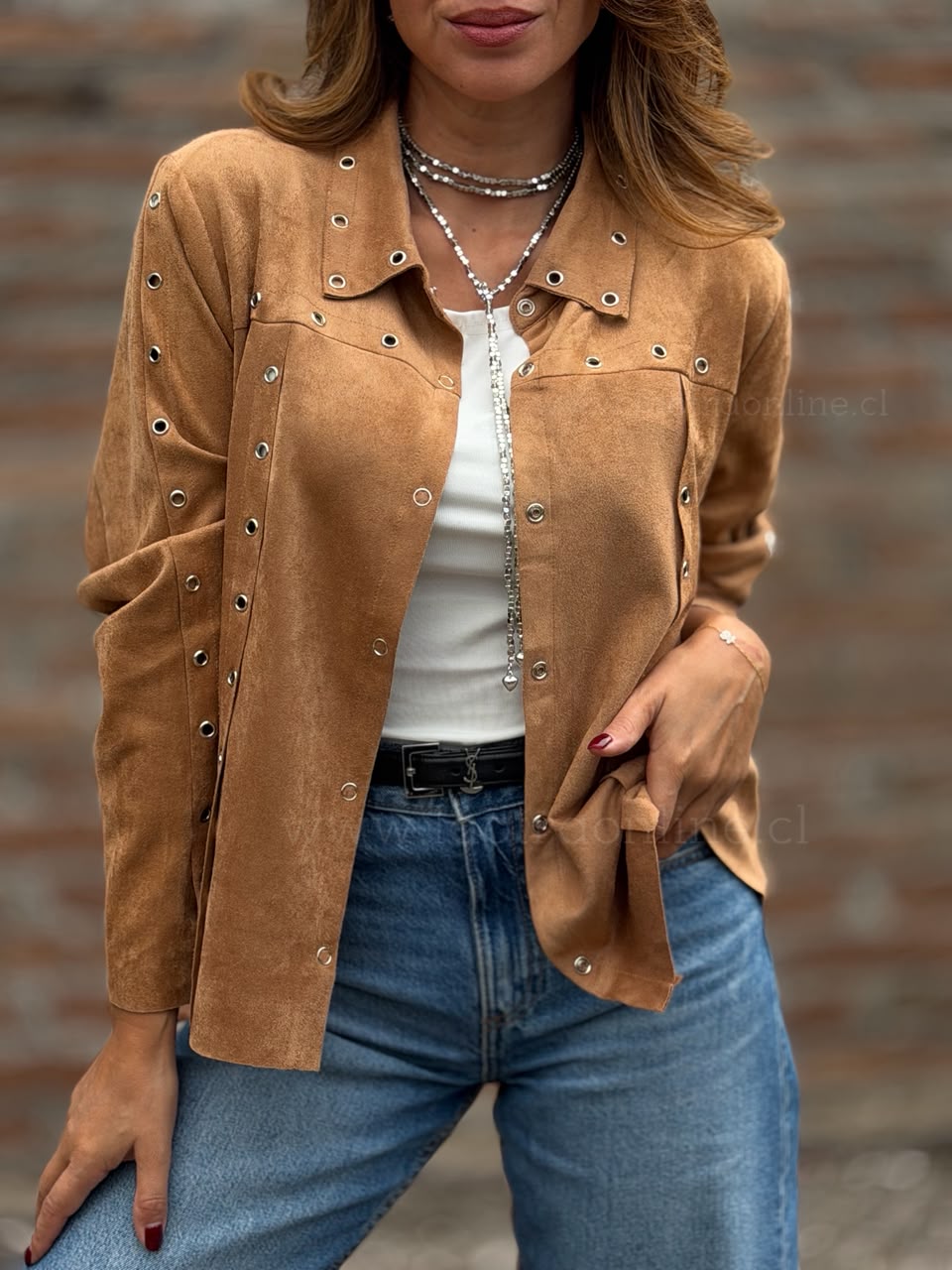 Chaqueta/sobrecamisa Suede camel