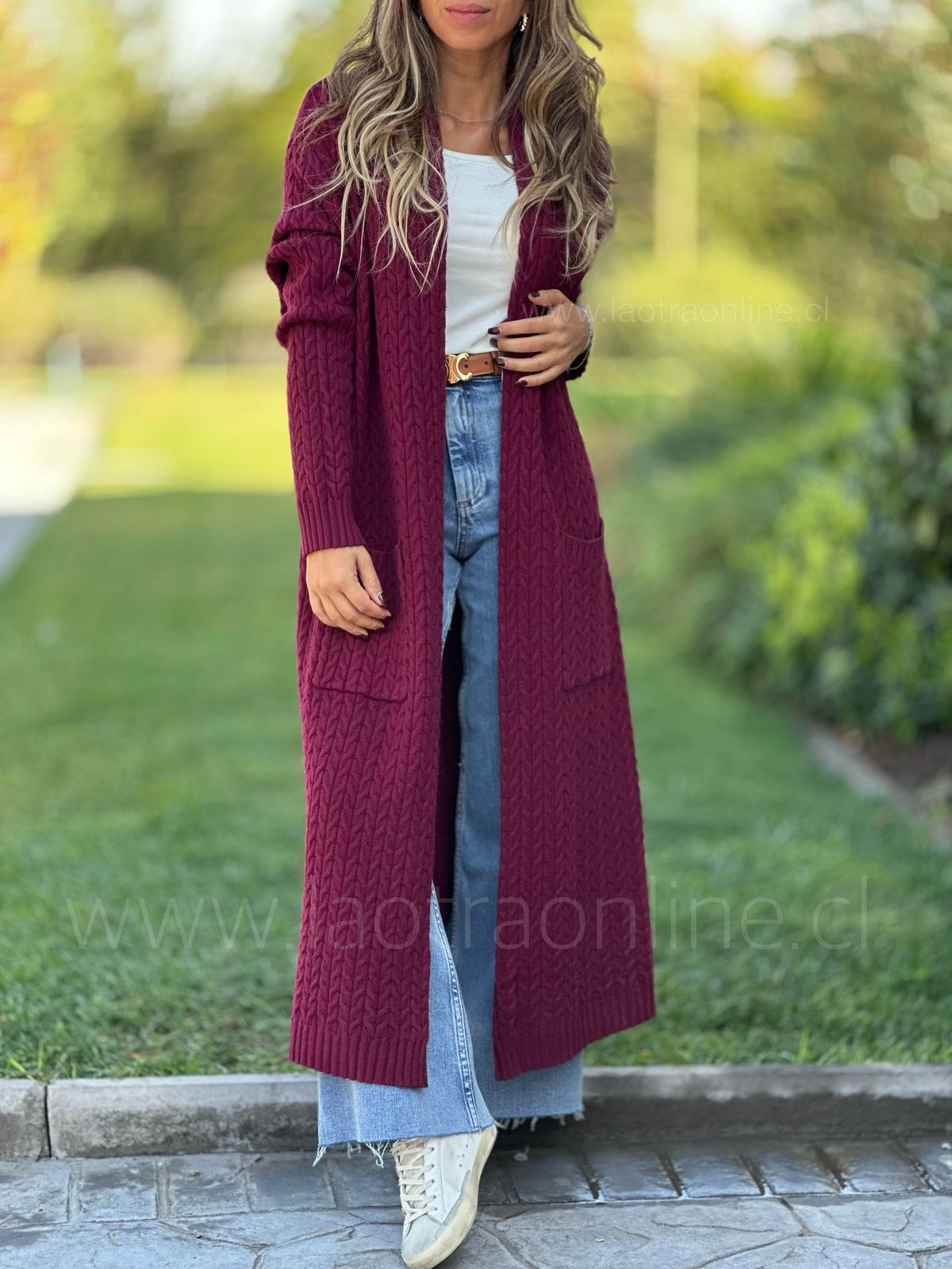 Maxi Cardigan Cosmopolita cherry