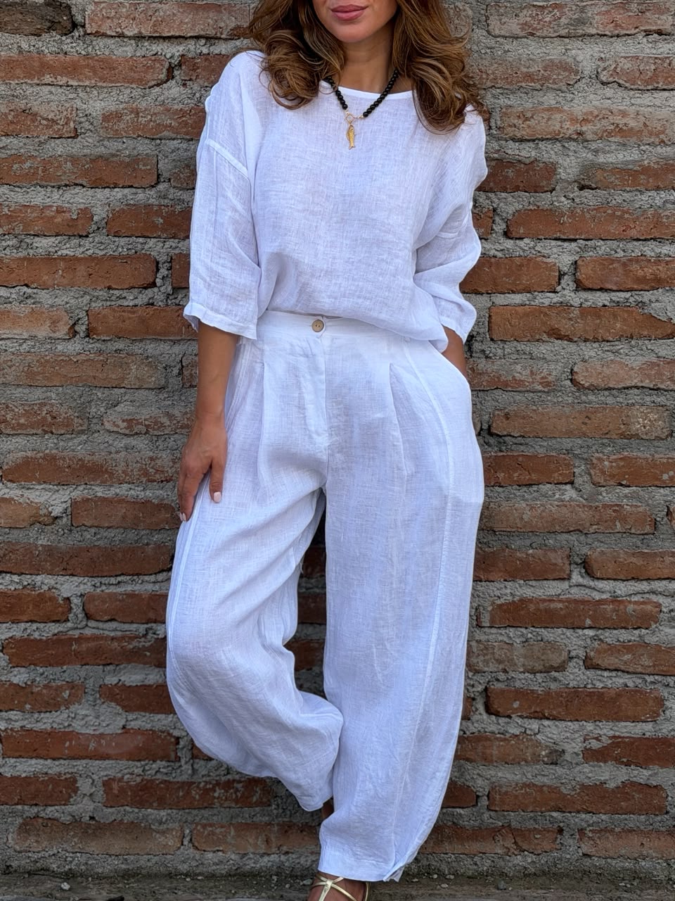 Baggy Lino blanco