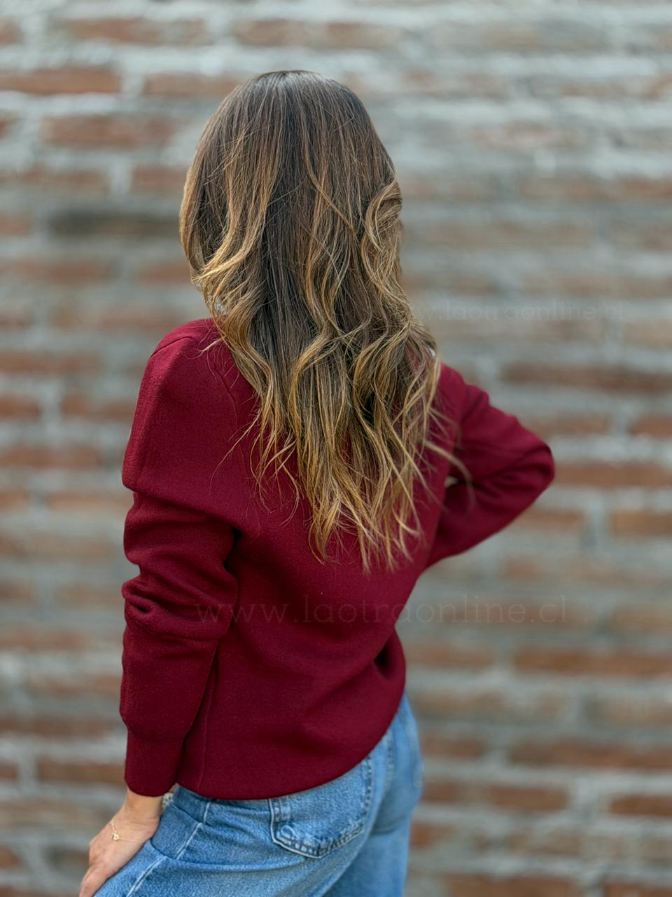Sweater Volterra forrado cherry