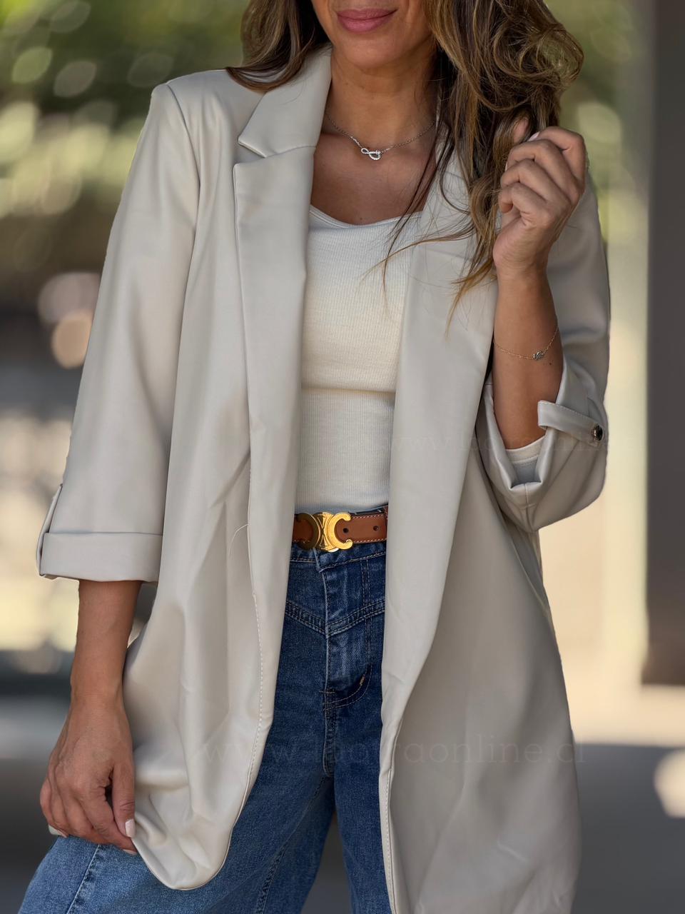New Blazer ecocuero beige