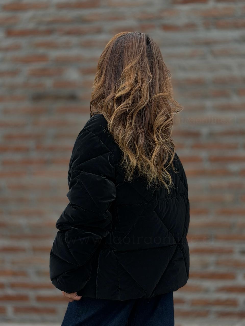 Parca Acolchado Impermeable negro