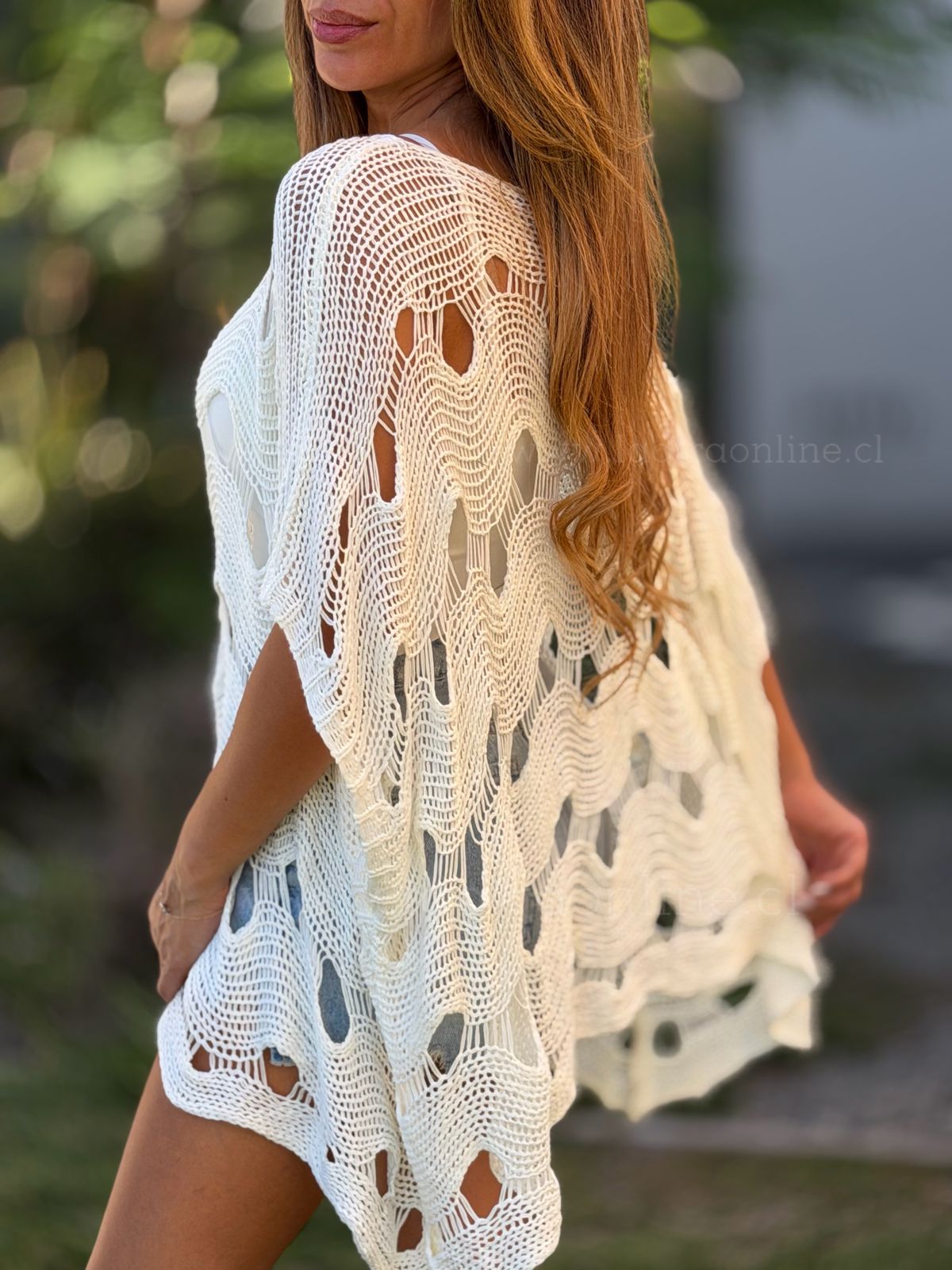 Sweater/Oversize Calado blanco