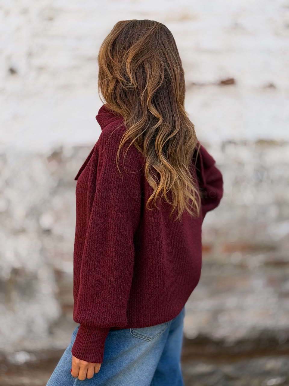 Sweater+Bufanda cherry