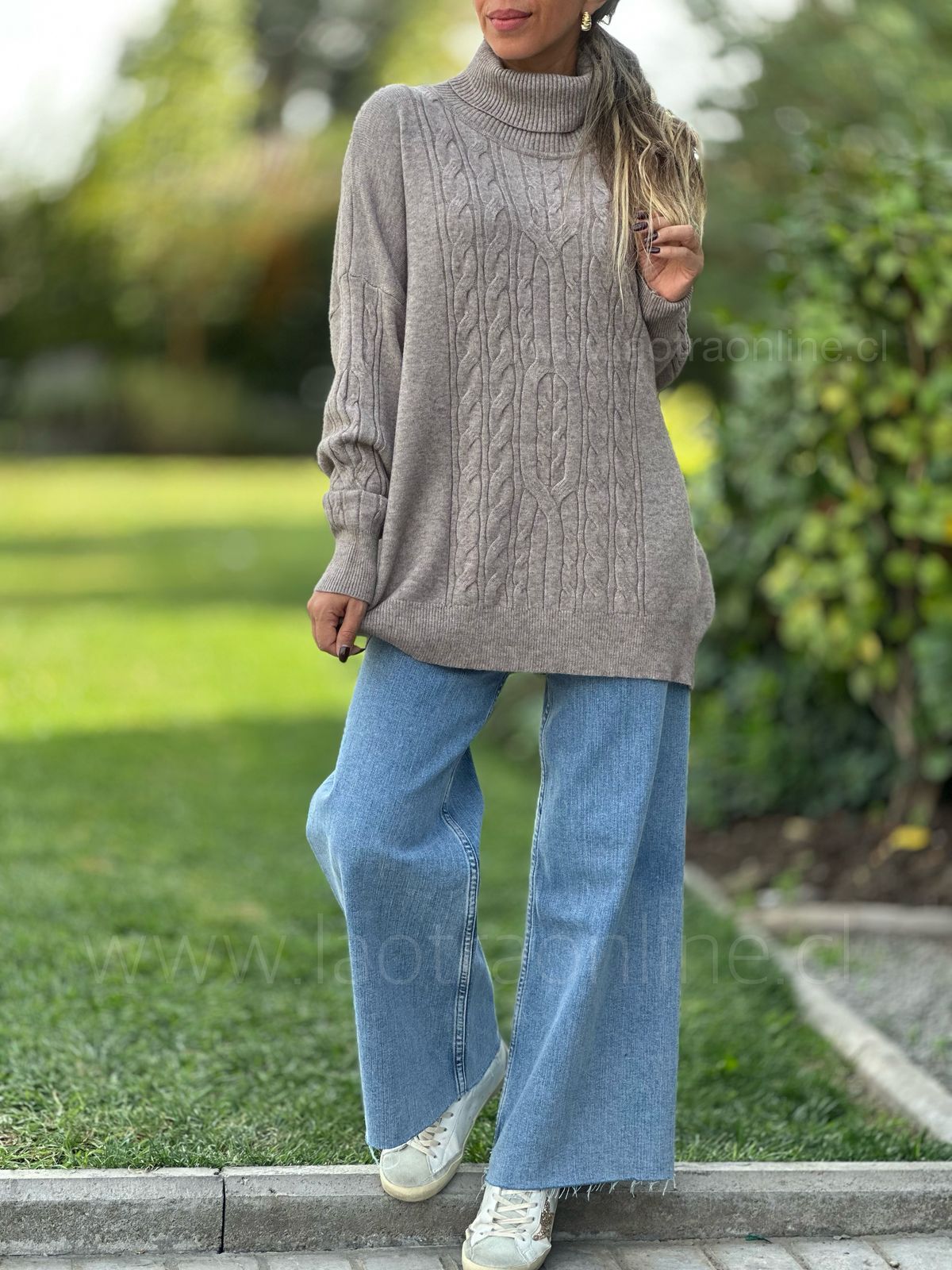 Sweater Trenzas taupe