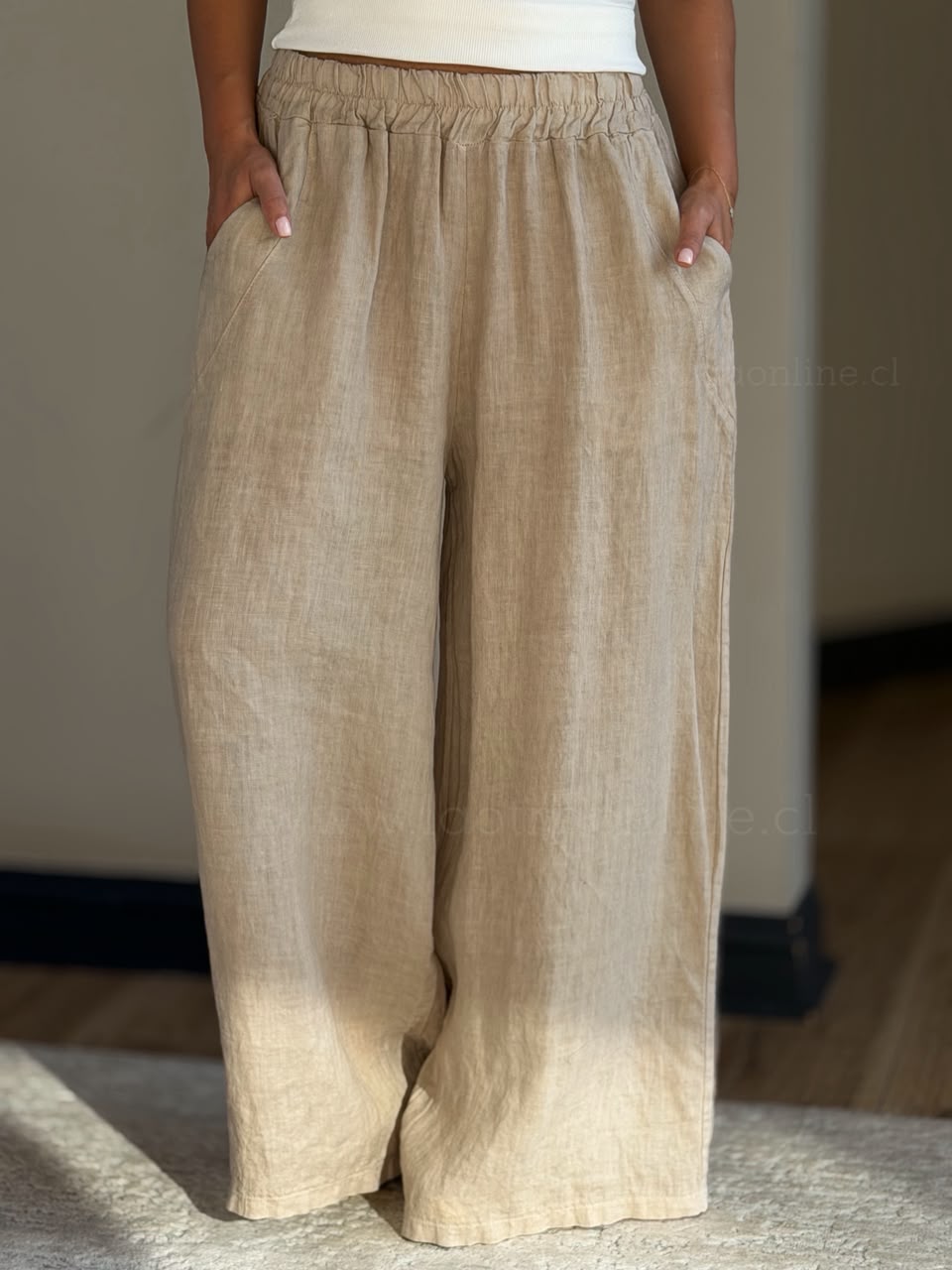 Pantalón Lino arena