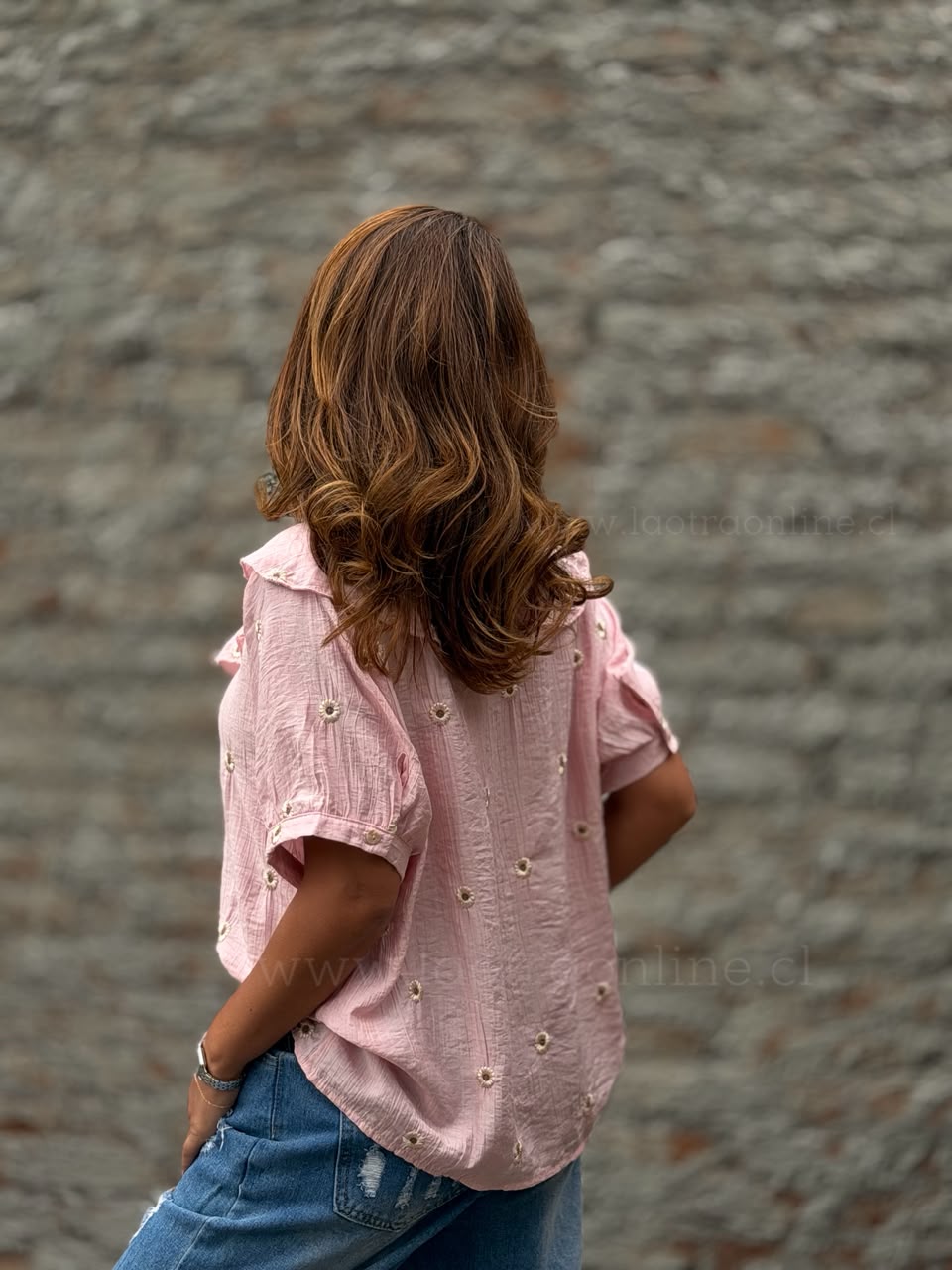Blusa Girasol bordado rosa